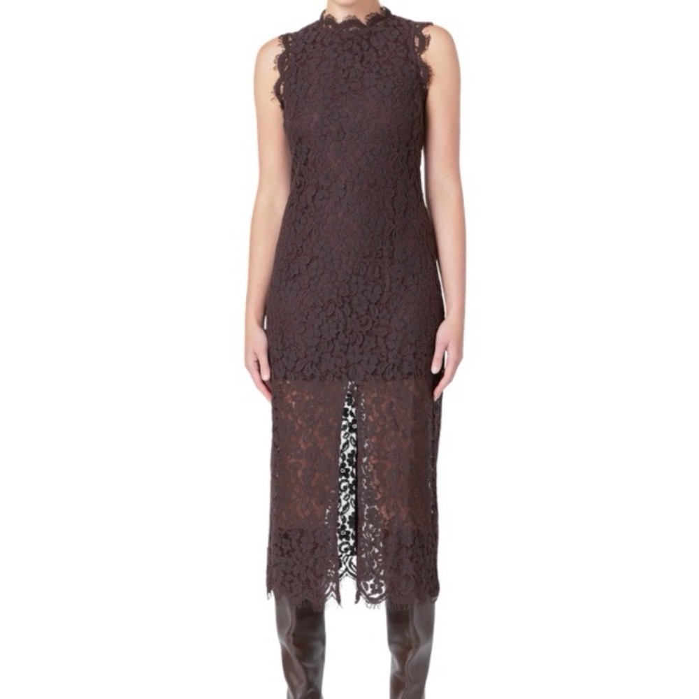 Endless Rose Front Slit Lace Dress